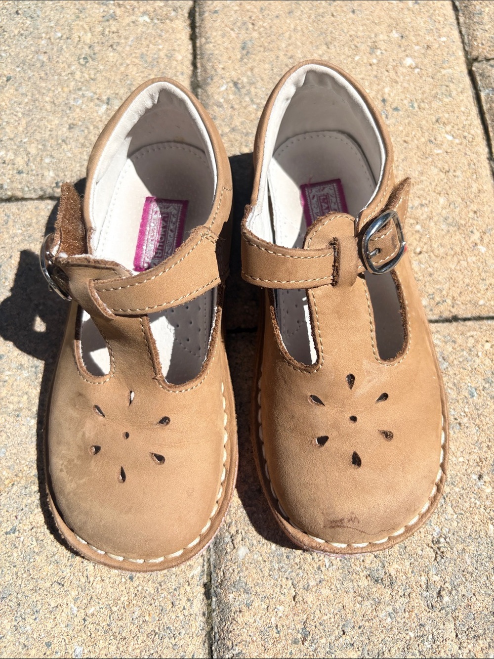 L’Amour Tan Mary Jane Shoes - Comfort T-Strap
